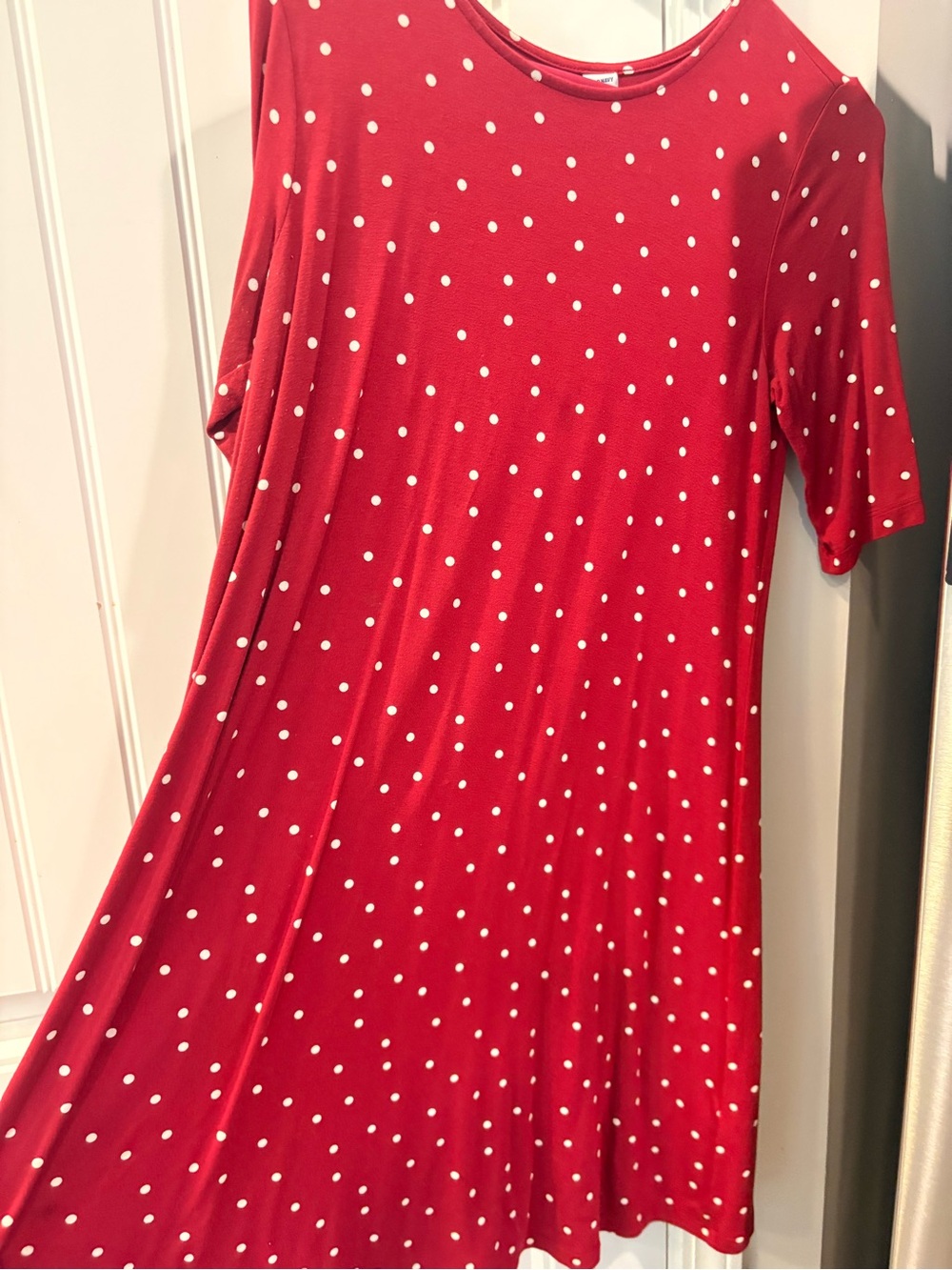 Old Navy Red Polka Dot T-Shirt Dress